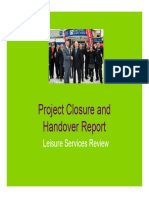 Leisure Transformation - Project Closure Report