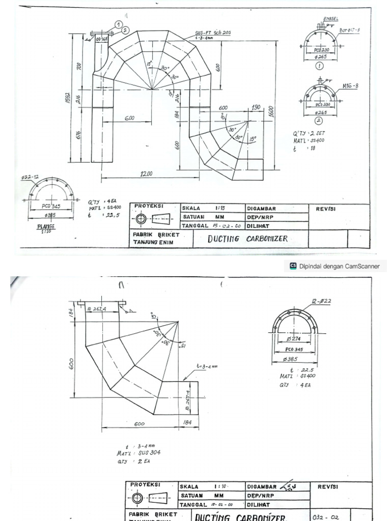 Drawing Ducting Carbonizer Briket TE PDF