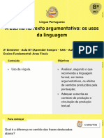 A Escrita No Texto Argumentativo: Os Usos Da Linguagem: Língua Portuguesa