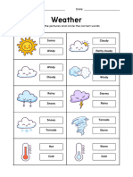 White Colorful Weather Vocabulary Worksheet