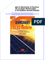 From Sunlight To Electricity A Practical Handbook On Solar Photovoltaic Applications 3rd Edition Suneel Deambi