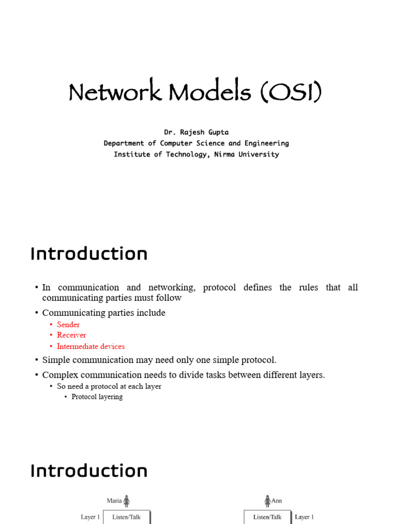 CH 1. Network Models | PDF | Osi Model | Computer Network