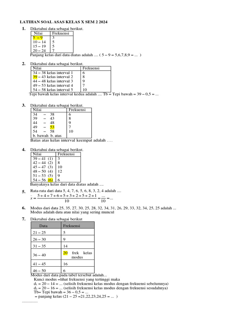 Lat soal asas matematika kelas x 1 35 pdf