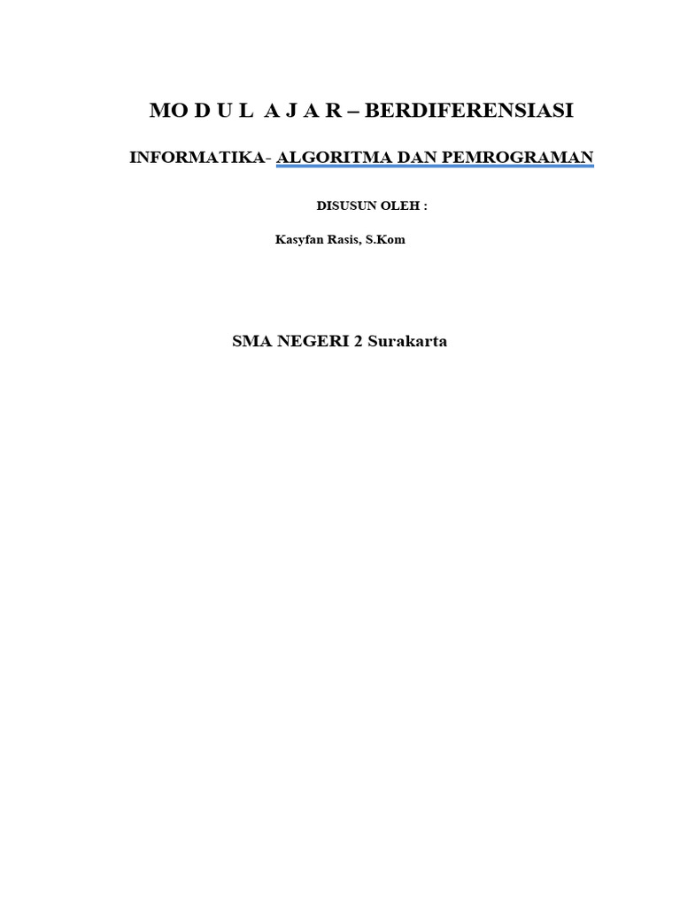 Modul Pembelajaran Algoritma dan Pemrograman | PDF | Karier ...