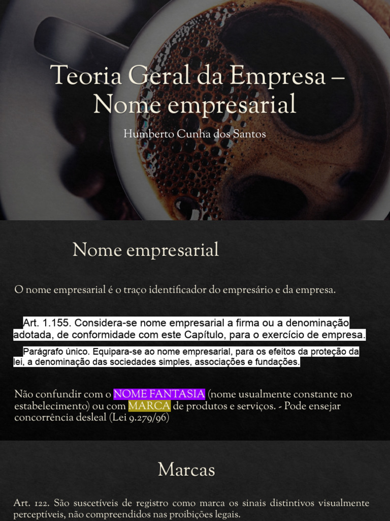 Nome Empresarial e Marcas: Definições e Regras | PDF | Business ...