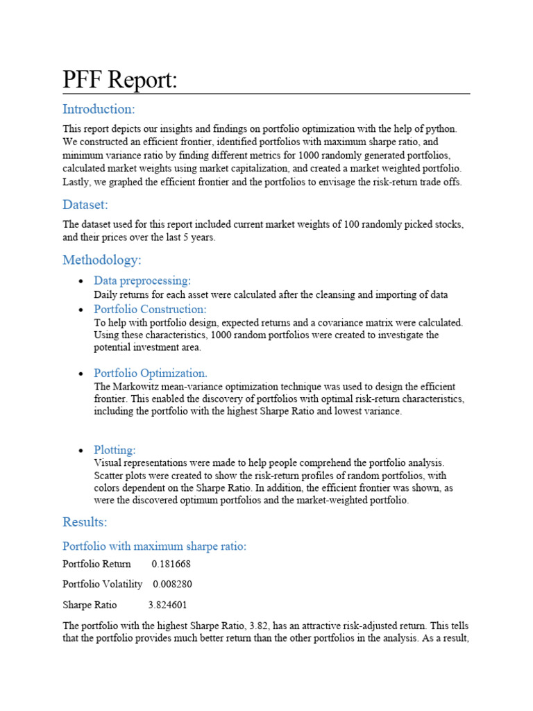 Portfolio Optimization Insights with Python | PDF | Modern Portfolio ...