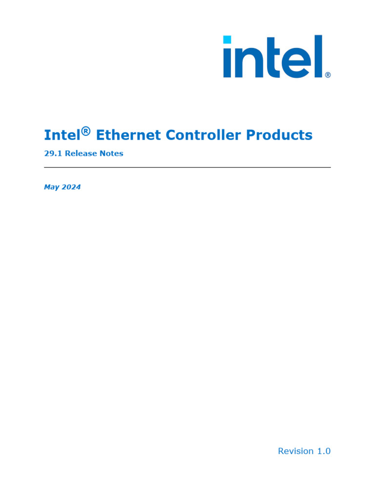 Intel Ethernet Controller Products - Release Notes - 29.1 | PDF ...