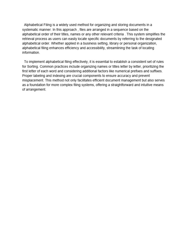 Alphabetical Filing | PDF
