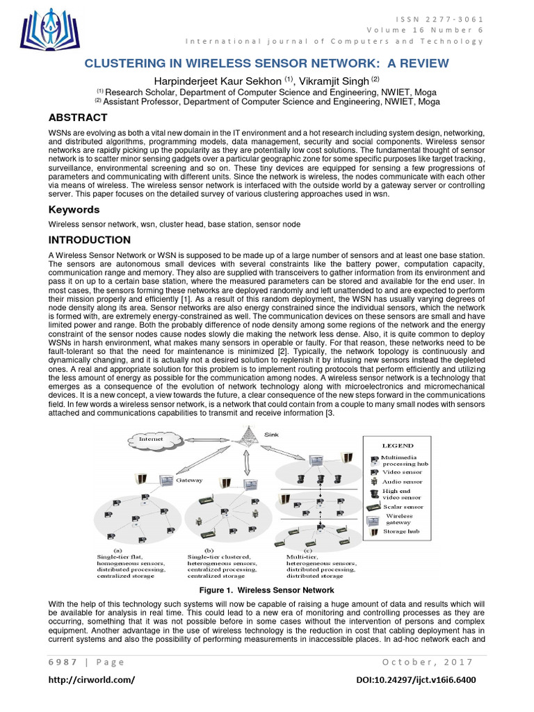 Clustering Techniques in Wireless Sensor Networks | PDF | Wireless ...
