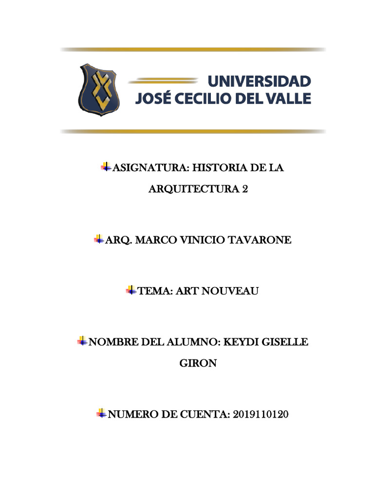 Keydi Giron 2019110120 Tarea n3 Historia 2 | PDF | Art Nouveau | Las artes