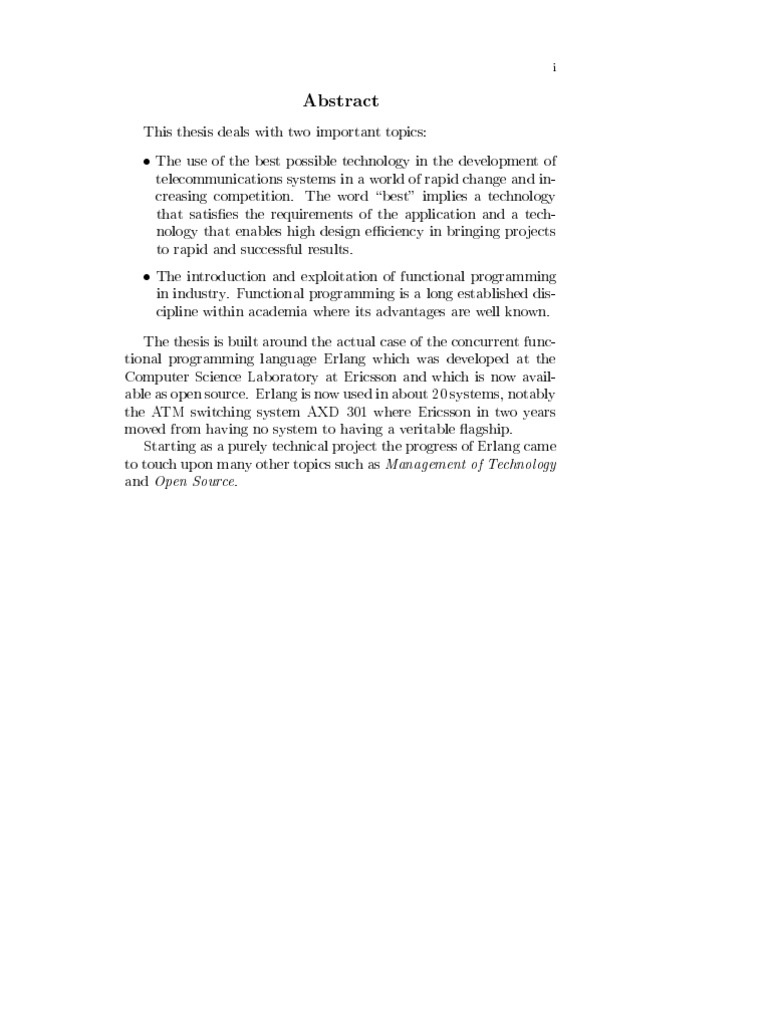 Erlang - Concurrent Functional Programming For Telecommunications | PDF
