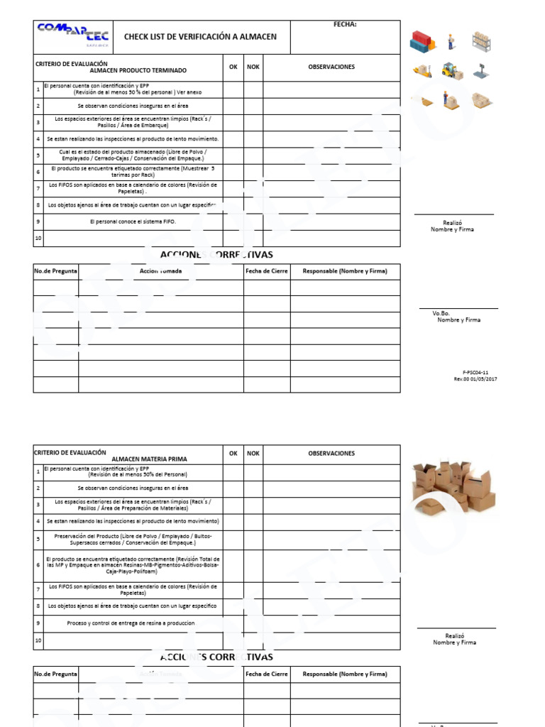 F-psc04-11 Check List de Verificación A Almacén | PDF | Almacén