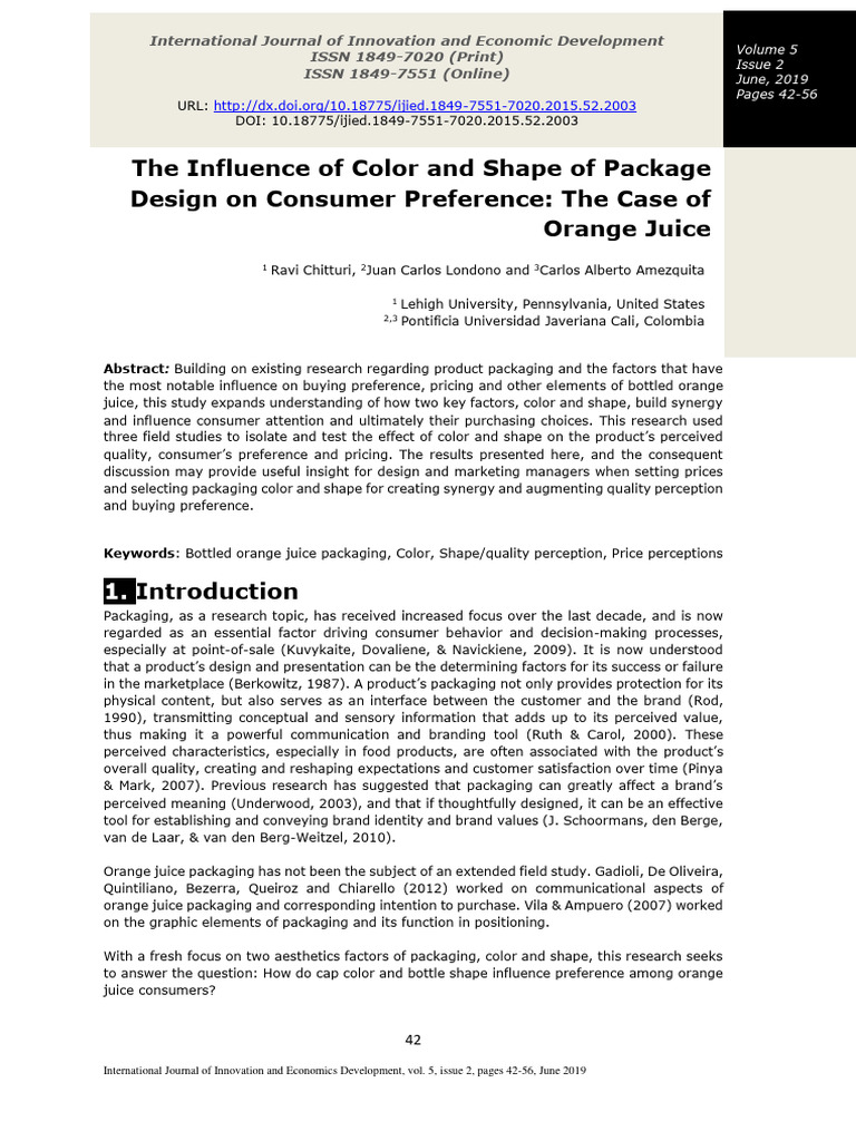 The Influence of Color and Shape of Pack | PDF | Brand | Consumer Behaviour