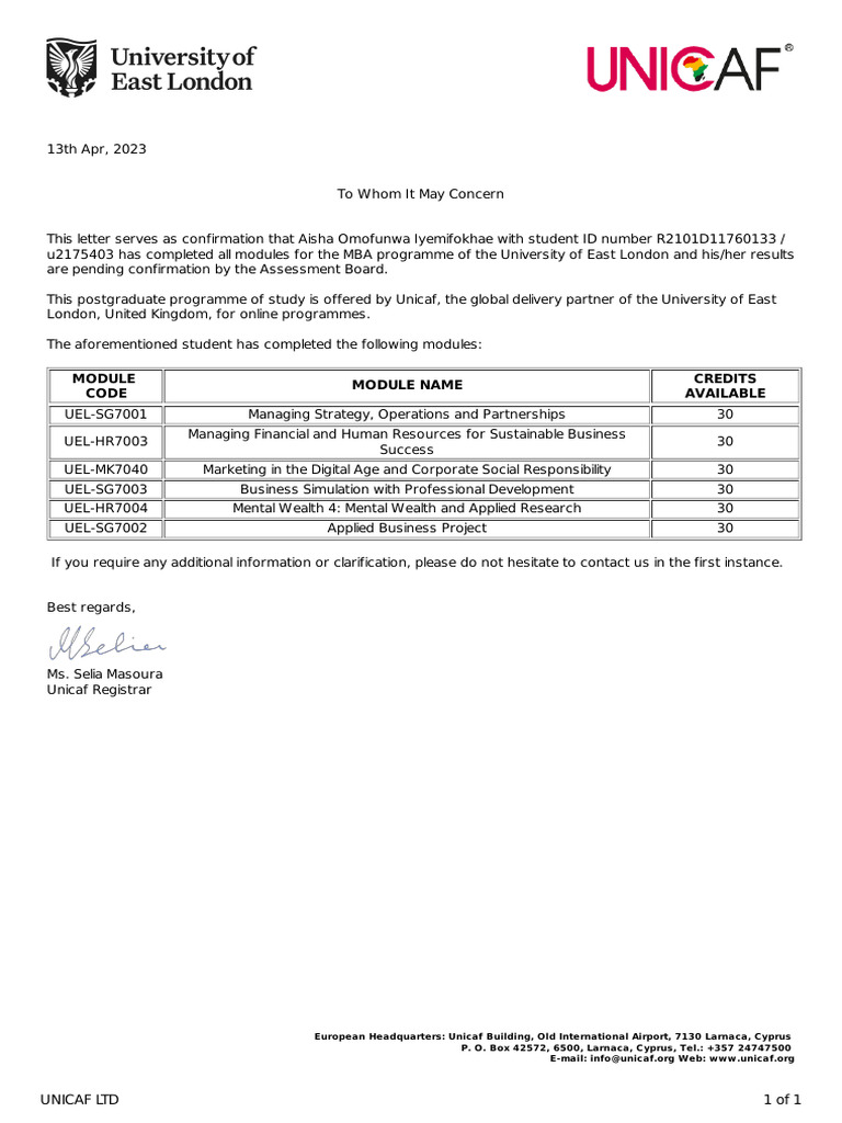Code module name credits available pdf