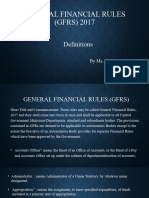 General Financial Rules (GFRS) 2017 Definitions