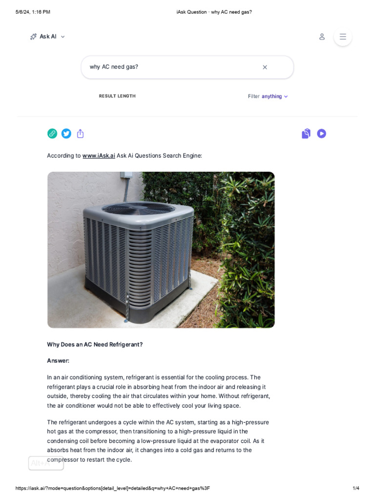Iask Question Why AC Need Gas PDF Air Conditioning Temperature
