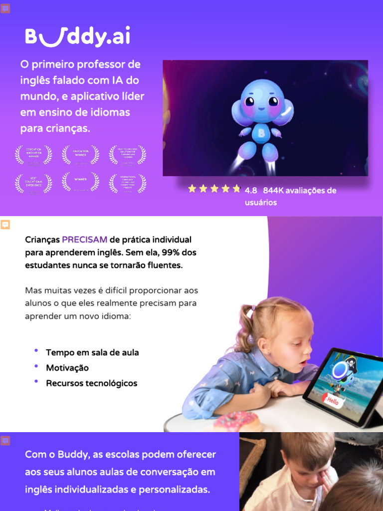 Buddy.ai: Ensino de Inglês para Crianças | PDF | Aprendizado | Ciência ...