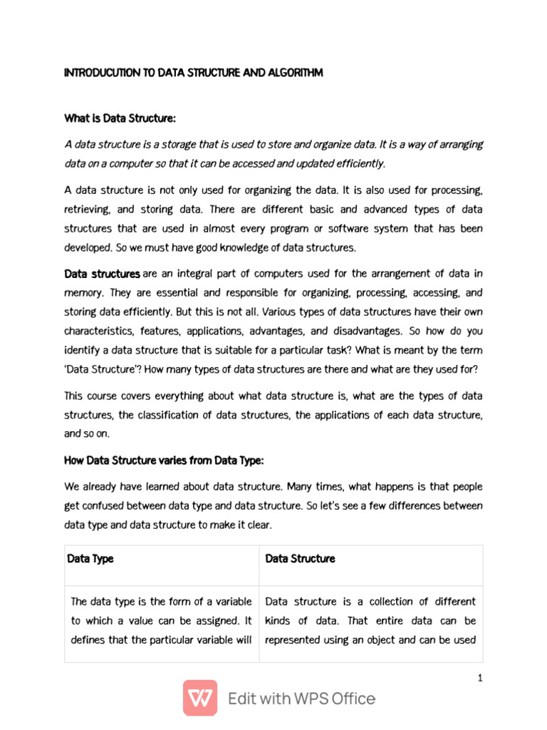 Introducution To Data Structure and Algorithm | PDF | Data Structure | Data