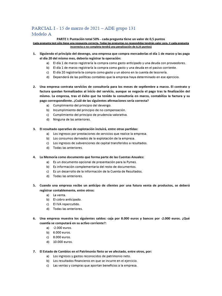 Examen de Contabilidad y Finanzas 2021 | PDF | Compartir (Finanzas ...
