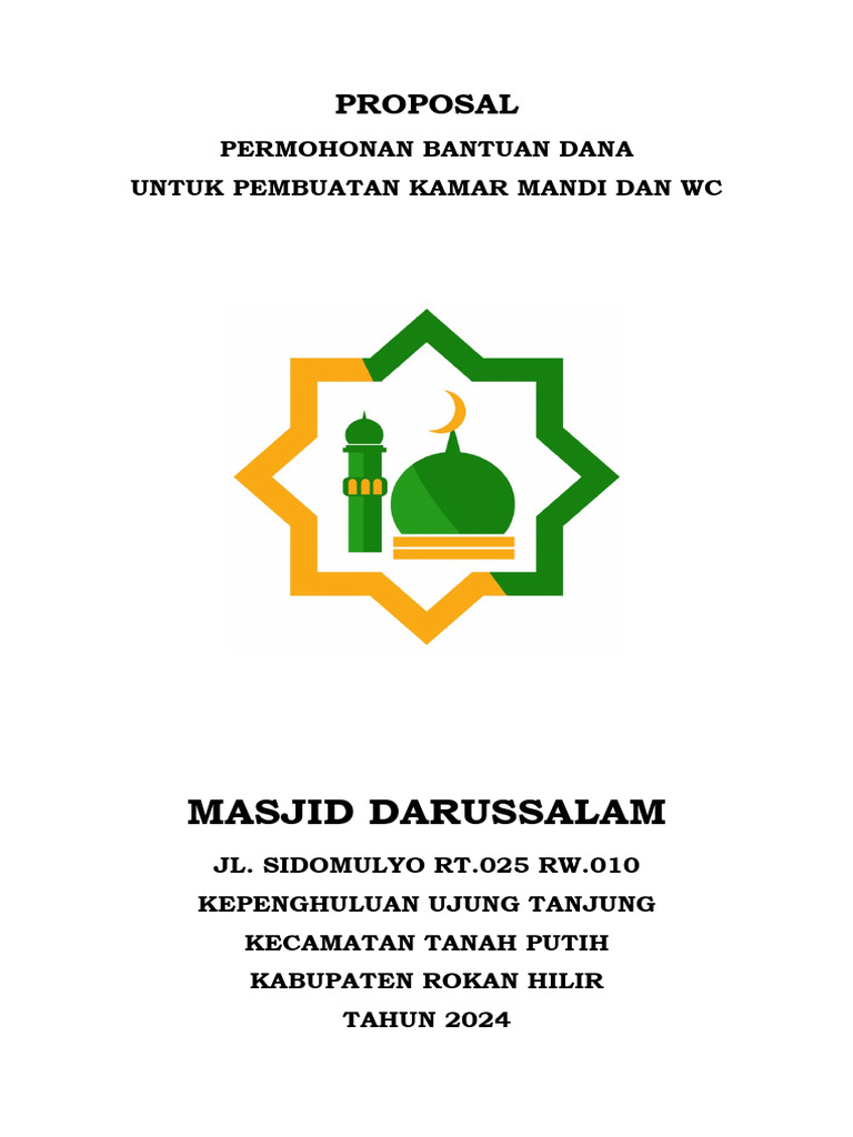 Proposal Bantuan Dana Masjid 2024 | PDF