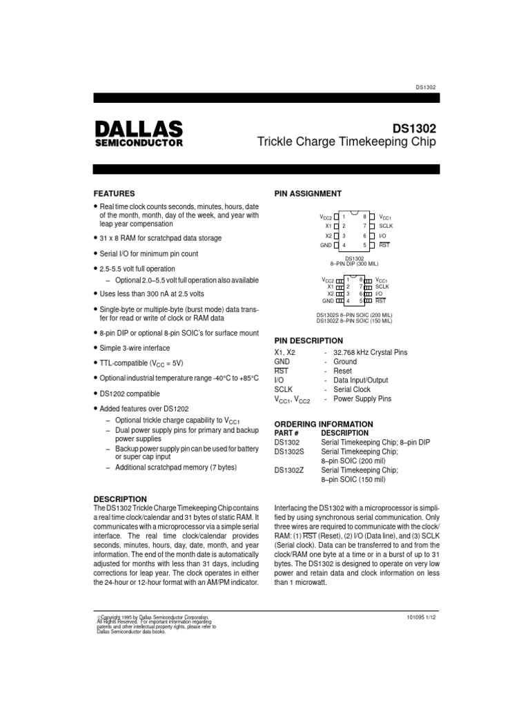 DS1302 | PDF | Bit | Computer Engineering