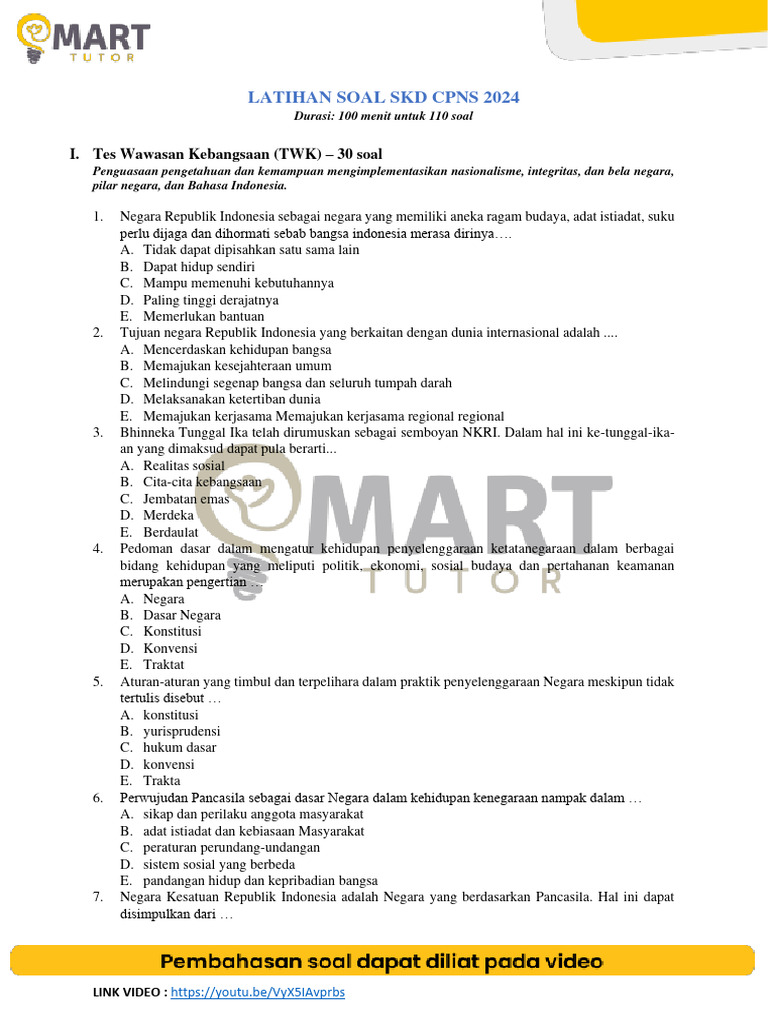 Latihan soal skd cpns 2024 by smart tutor id paket 2 pdf