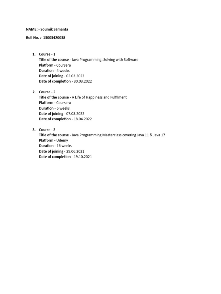 Java Programming Masterclass Overview | PDF