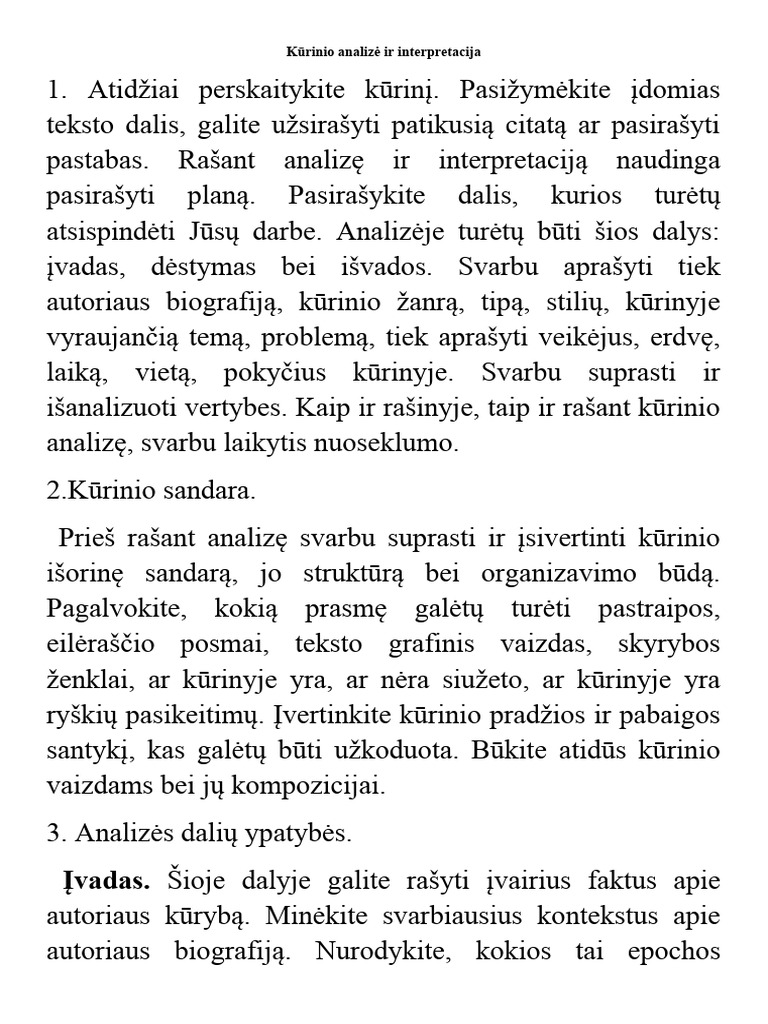 Kurinio Analize Ir Interpretacija | PDF