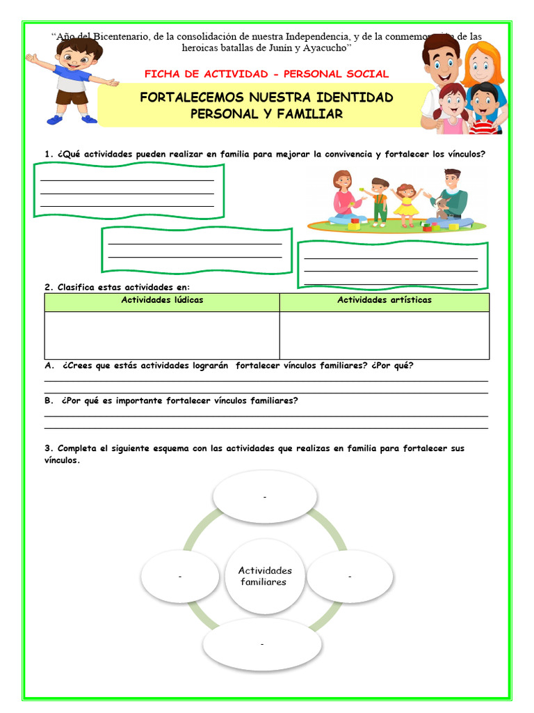 Ficha-Juev-Ps - Fortalecemos Nuestra Identidad Personal y Familiar | PDF