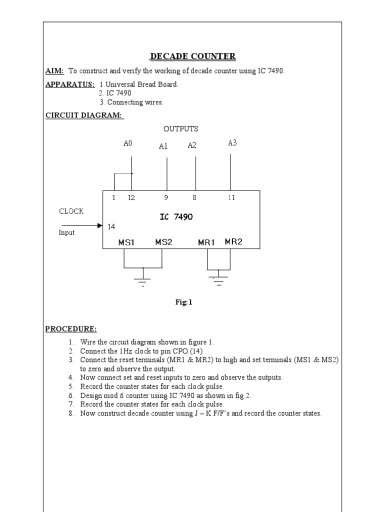 2 7490 Decade Counter Telecommunications Engineering Computer Engineering