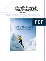 PDF Solution Manual For Investments Analysis and Management 14Th Edition Charles P Jones Gerald R Jensen Online Ebook Full Chapter