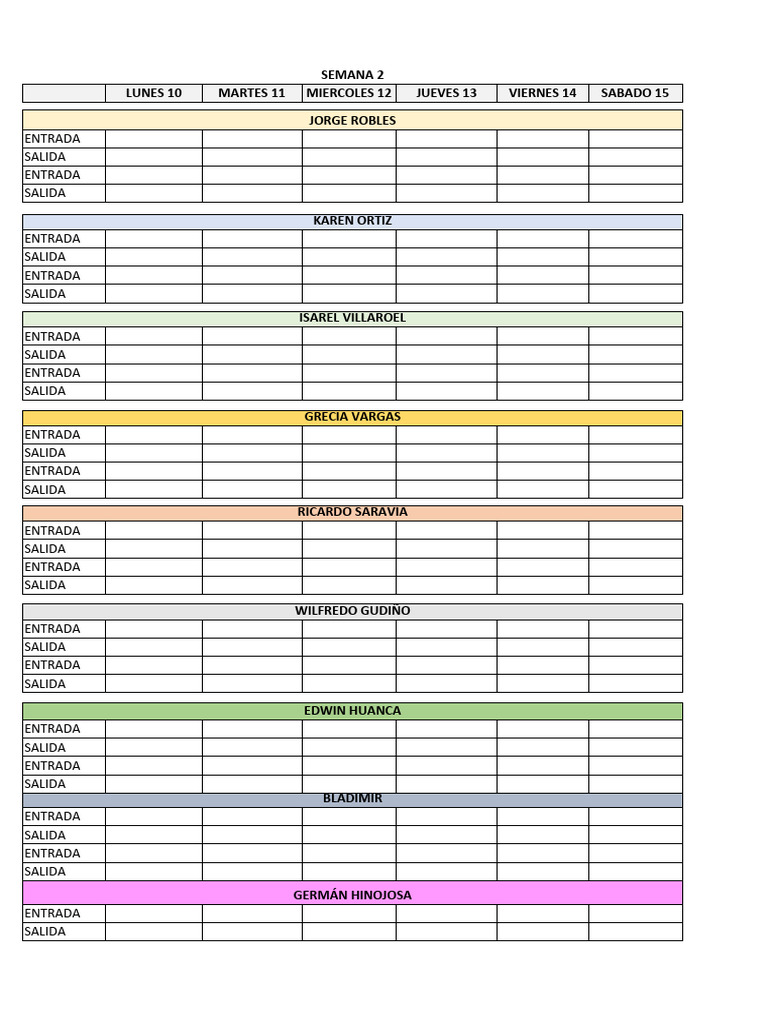Planilla de Asistencia | PDF