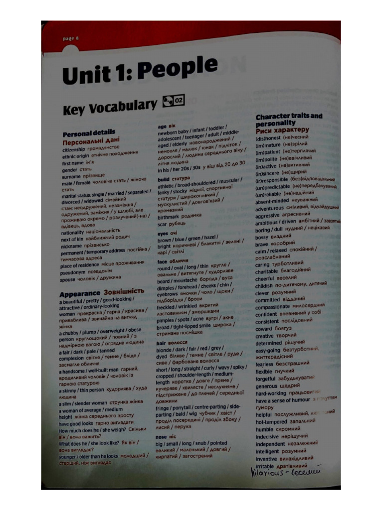 Unit 1 People | PDF