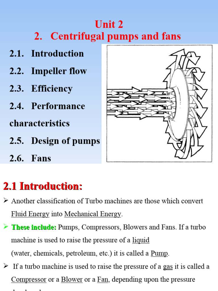 Turbo Machinery Unit 2 | PDF | Pump | Turbomachinery
