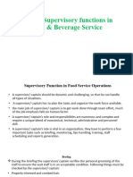 Unit 1 Supervisory Functions in Food & Beverage Service