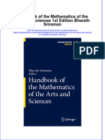 Handbook of The Mathematics of The Arts and Sciences 1St Edition Bharath Sriraman Online Ebook Texxtbook Full Chapter PDF
