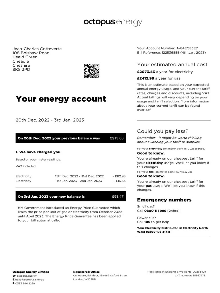 Octopus Energy Bill | PDF