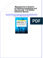 PDF Project Management A Systems Approach To Planning Scheduling and Controlling Kerzner 11Th Edition Solutions Manual Online Ebook Full Chapter