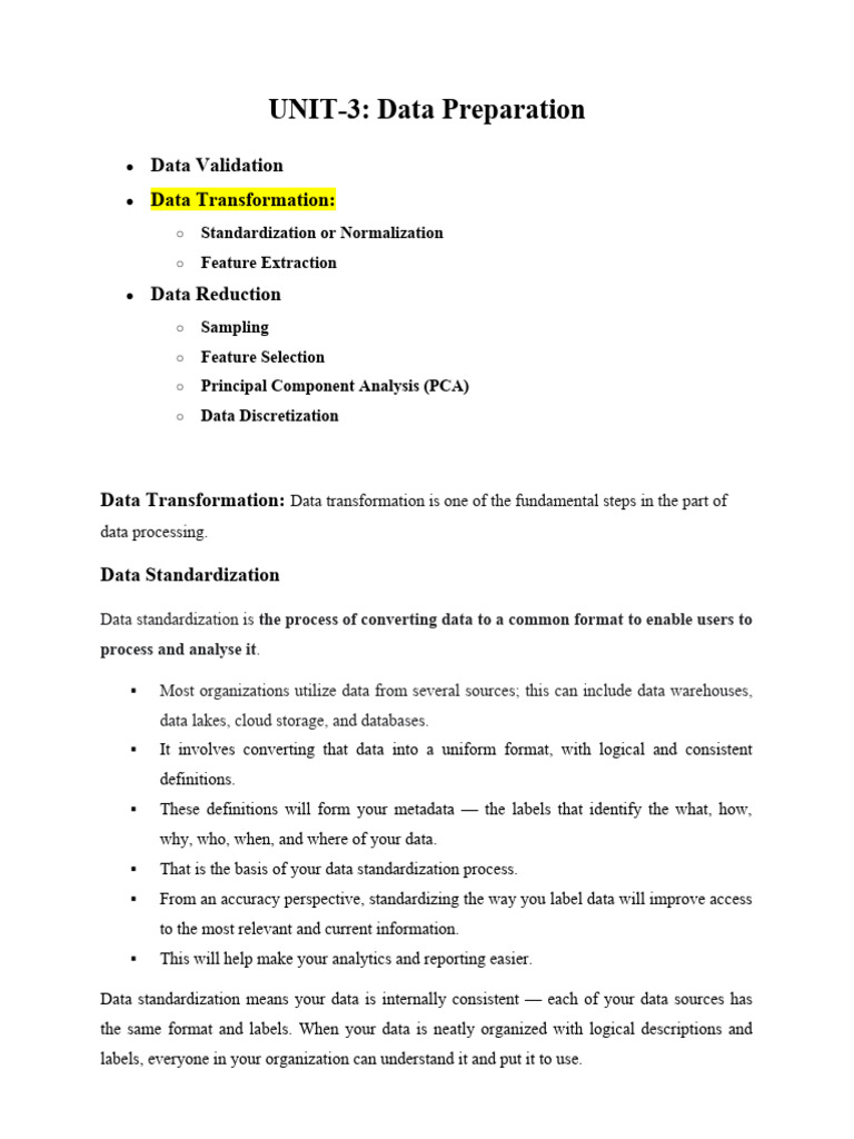 Data Transformation & Reduction | PDF | Principal Component Analysis ...