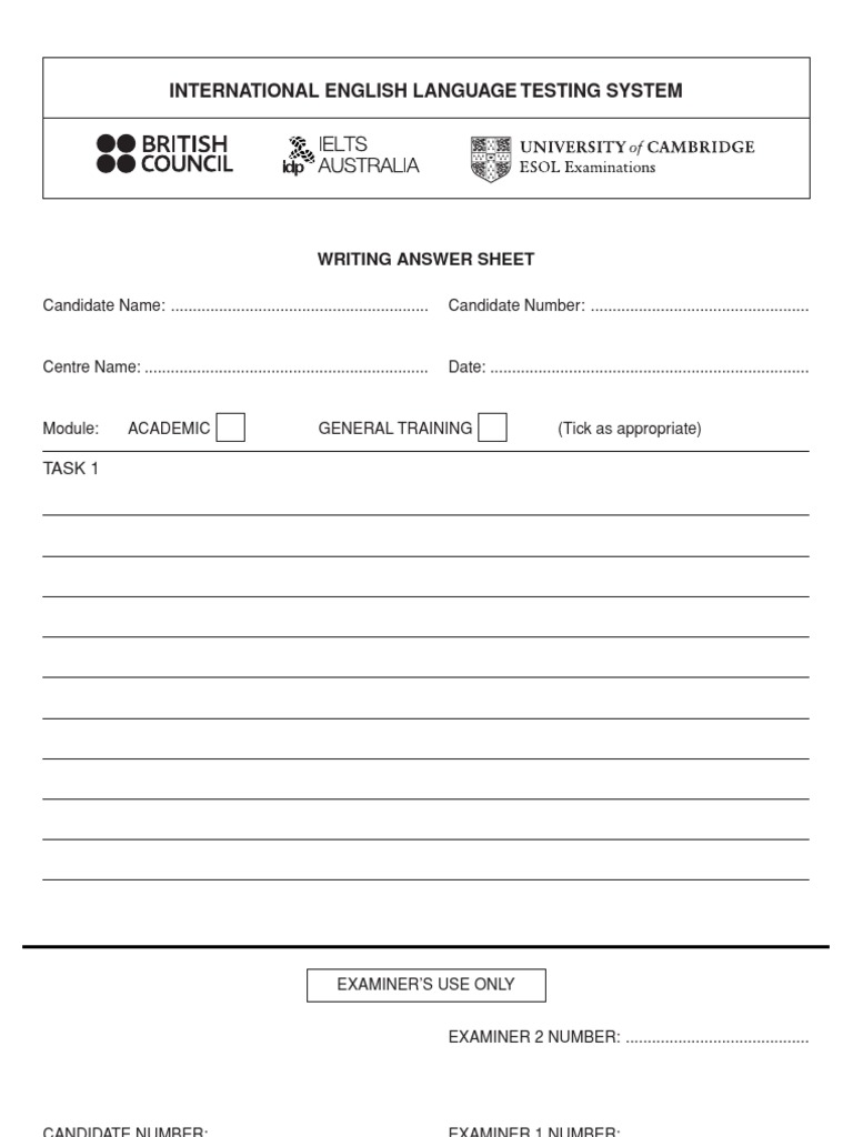 Writing Answer Sheet | PDF