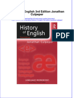 Ebook History of English 3Rd Edition Jonathan Culpeper Online PDF All Chapter