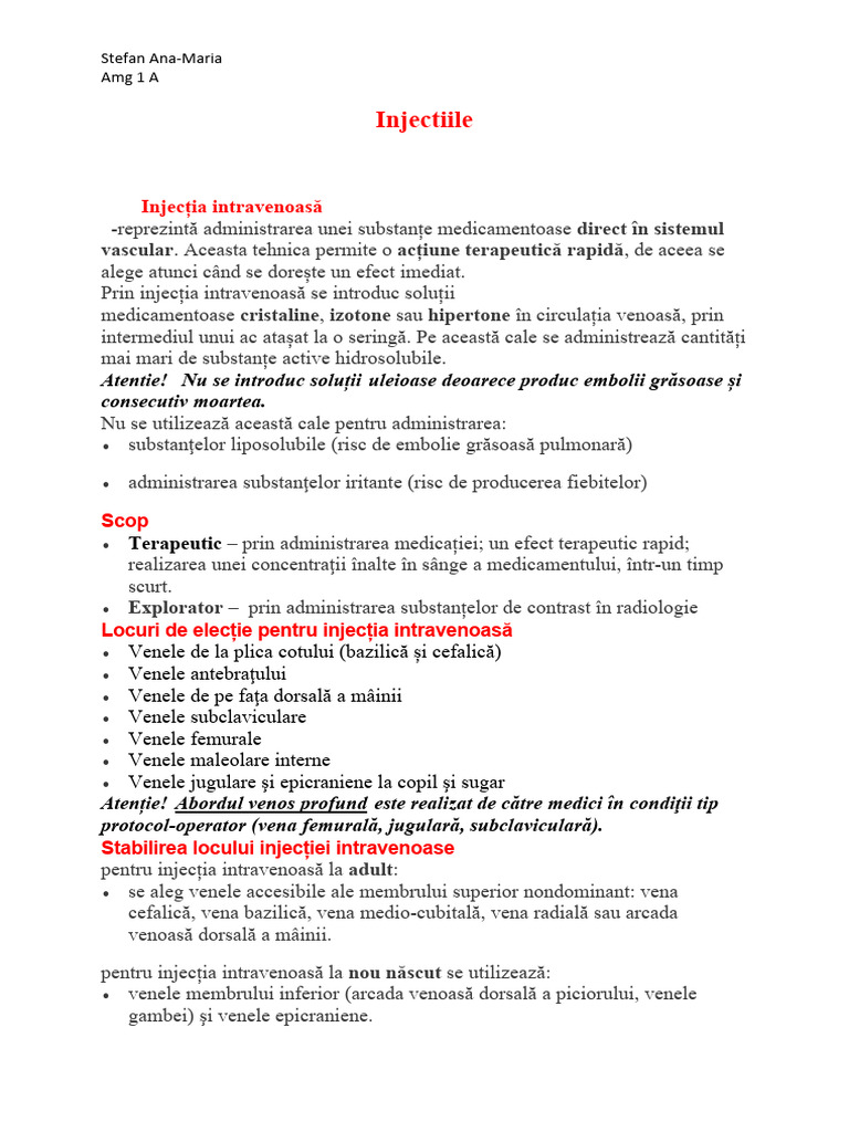 INJECTIILE | PDF
