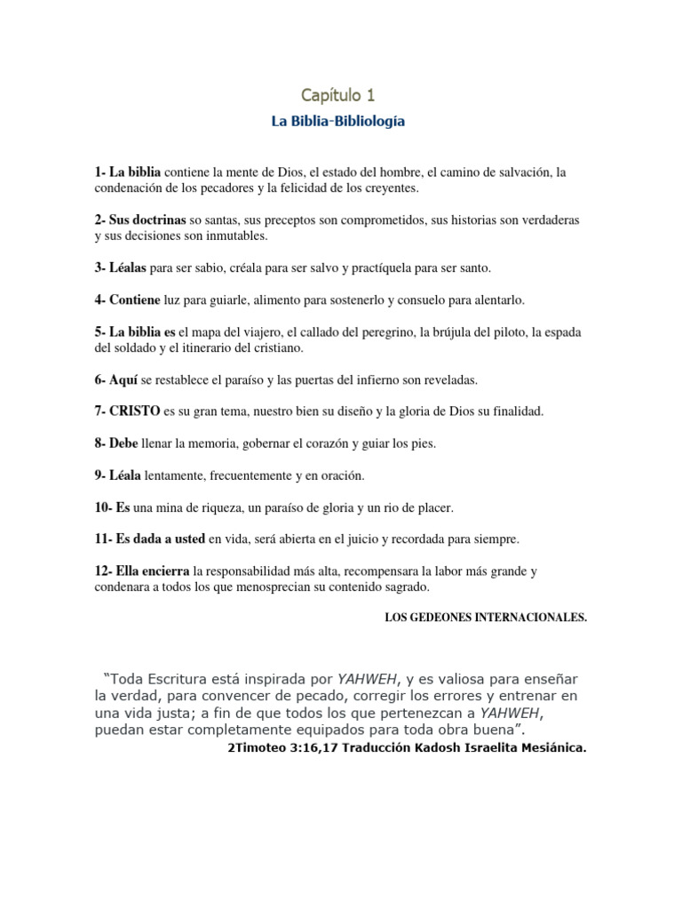 1 La Biblia | PDF | Biblia | Cristo (título)