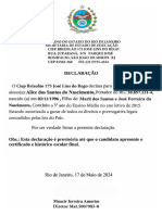 Declaração Alice dos Santos sem carimbo