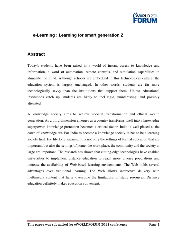 e-Learning for Generation Z Insights | PDF | Educational Technology ...