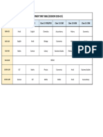 Time Table Summer