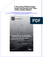 Ebook Historical Acoustics Relationships Between People and Sound Over Time Francesco Aletta Editor Online PDF All Chapter