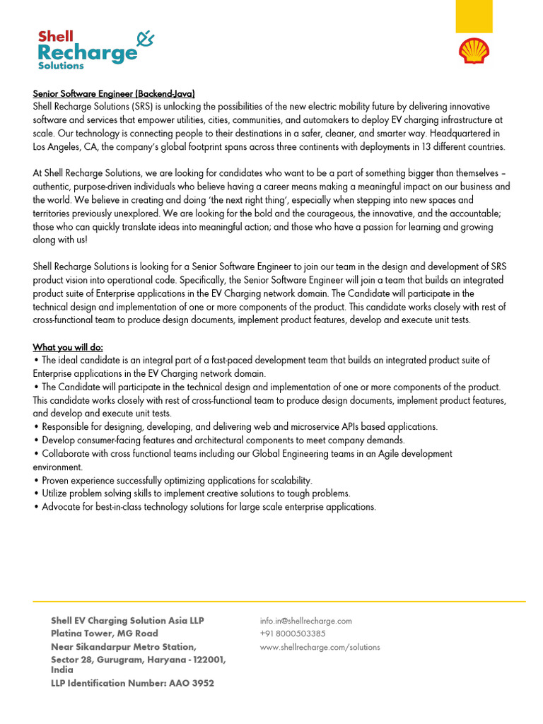SRS Senior Software Engineer JD | PDF | Computer Security | Security