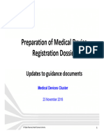 Preparation of Medical Device Registration Dossier - Updates To Guidance Documents