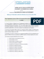 Avis À Manifestation Dintérêt - N°2023 002 CAMES SG PRM DAAF Du 23 Novembre 2023